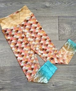 Flow Yoga Wear Seashells XXS 6-8 Pure 7/8 Length OUTLET