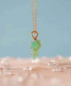 Flow Yoga Wear Jewellery Chrysoprase Dainty Necklace 10 Flow Yoga Wear Jewellery Chrysoprase Dainty Necklace