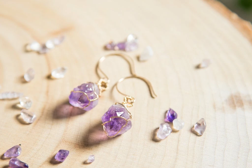 Flow Yoga Wear Amethyst Drop Earrings Jewellery 4 Flow Yoga Wear Amethyst Drop Earrings Jewellery