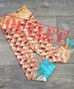 Flow Yoga Wear Seashells XXS 6-8 Pure 7/8 Length OUTLET