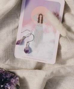 Flow Yoga Wear Amethyst Drop Earrings Jewellery