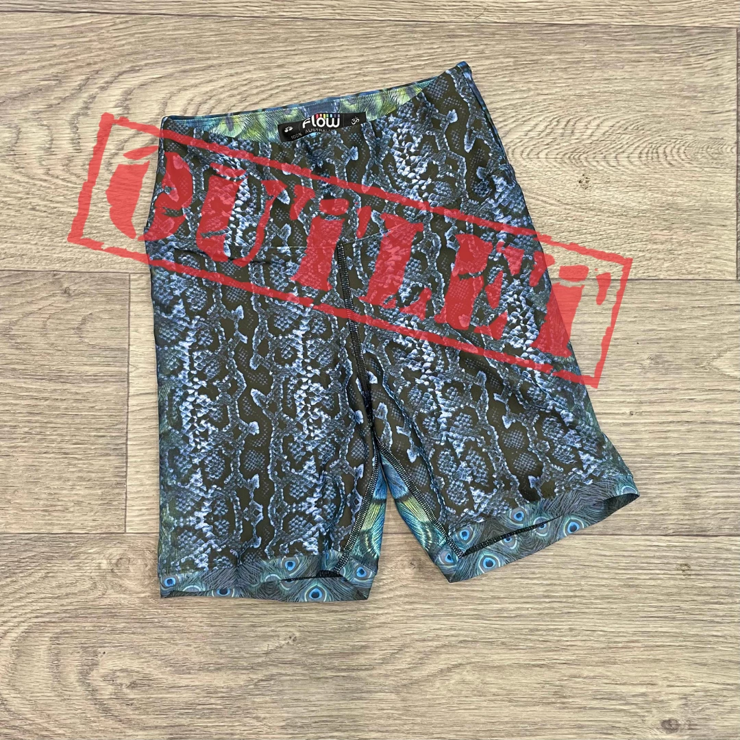 Flow Yoga Wear Sapphire Serpent Shortie Short XXS - XL 3 Flow Yoga Wear Sapphire Serpent Shortie Short XXS - XL