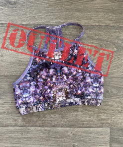 Flow Yoga Wear Racer Crops Amethyst M 12-14 Halter Crop Top