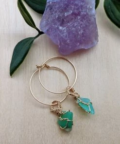 Flow Yoga Wear Chrysophase Maia Hoops Jewellery