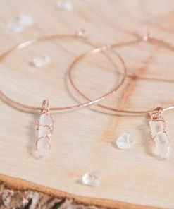 Flow Yoga Wear Clear Quartz Selene Hoops