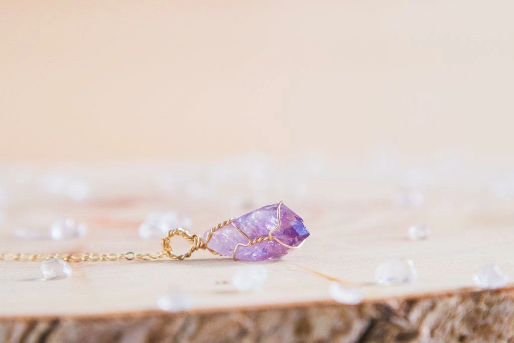 Flow Yoga Wear Jewellery Amethyst Dainty Necklace 5 Flow Yoga Wear Jewellery Amethyst Dainty Necklace