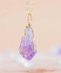 Flow Yoga Wear Jewellery Amethyst Dainty Necklace 10 Flow Yoga Wear Jewellery Amethyst Dainty Necklace