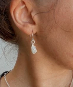 Flow Yoga Wear Pink Tourmaline Drop Earrings Jewellery