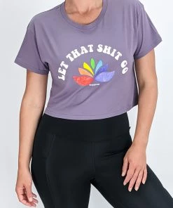 Flow Yoga Wear Glitter Shit Crop Tee ❅ WINTER SALE ❅