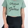 Flow Yoga Wear Gratitude Crop Tee ❅ WINTER SALE ❅