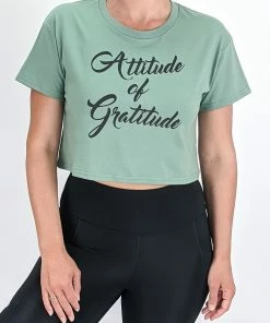 Flow Yoga Wear Gratitude Crop Tee ❅ WINTER SALE ❅