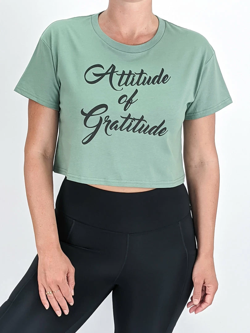 Flow Yoga Wear Gratitude Crop Tee ❅ WINTER SALE ❅ 3 Flow Yoga Wear Gratitude Crop Tee ❅ WINTER SALE ❅