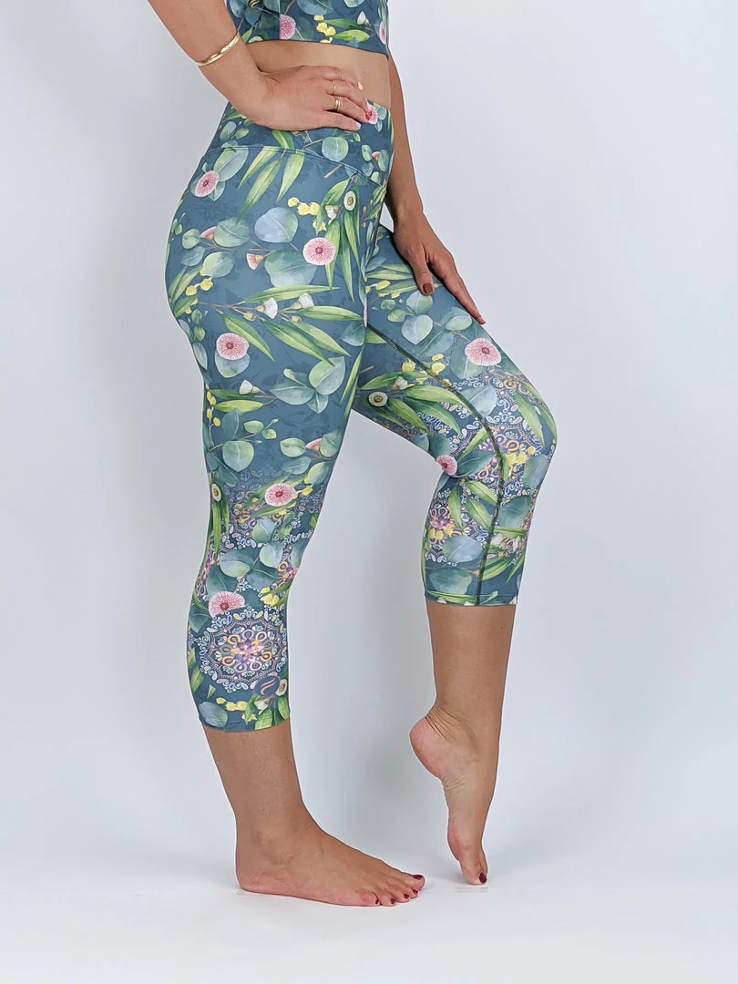 Flow Yoga Wear ⚘ AUSTRALIANA ⚘ Gum Blossom Pure Capri Legging 4 Flow Yoga Wear ⚘ AUSTRALIANA ⚘ Gum Blossom Pure Capri Legging
