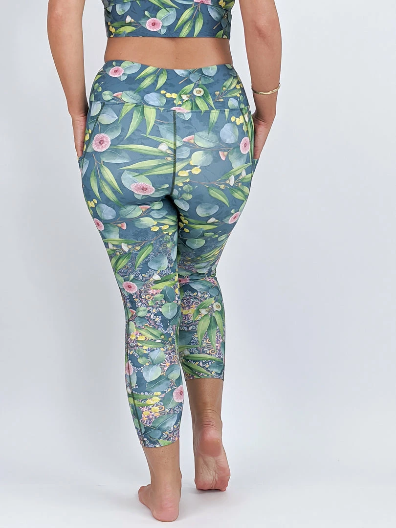Flow Yoga Wear Gum Blossom Pocket 7/8th Legging XXS 5 Flow Yoga Wear Gum Blossom Pocket 7/8th Legging XXS
