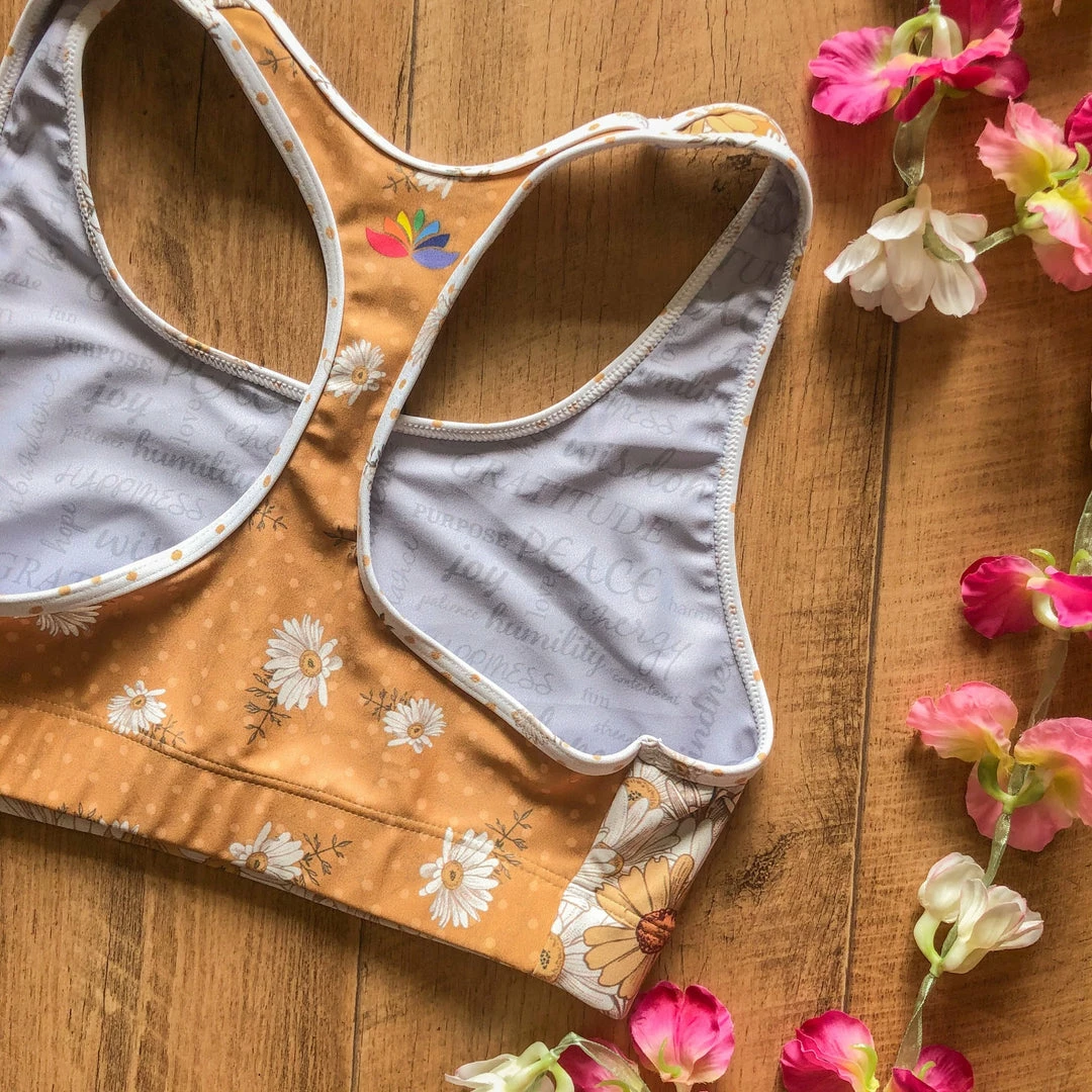 Flow Yoga Wear Flower Child Racer Croptop XXS, L 4 Flow Yoga Wear Flower Child Racer Croptop XXS, L