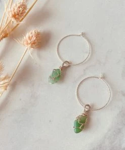 Flow Yoga Wear Chrysophase Maia Hoops Jewellery