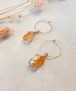 Flow Yoga Wear Citrine Maia Hoops Jewellery