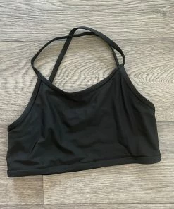 Flow Yoga Wear Midnight L 14-16 Linear Crop Top Racer Crops