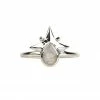Flow Yoga Wear Little Star Ring || Silver With Rainbow Moonstone Jewellery