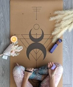 Flow Yoga Wear Luxury Cork Moon Alignment Mat ❅ WINTER SALE ❅