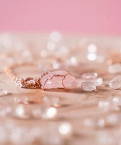 Flow Yoga Wear Jewellery Rose Quartz Dainty Necklace