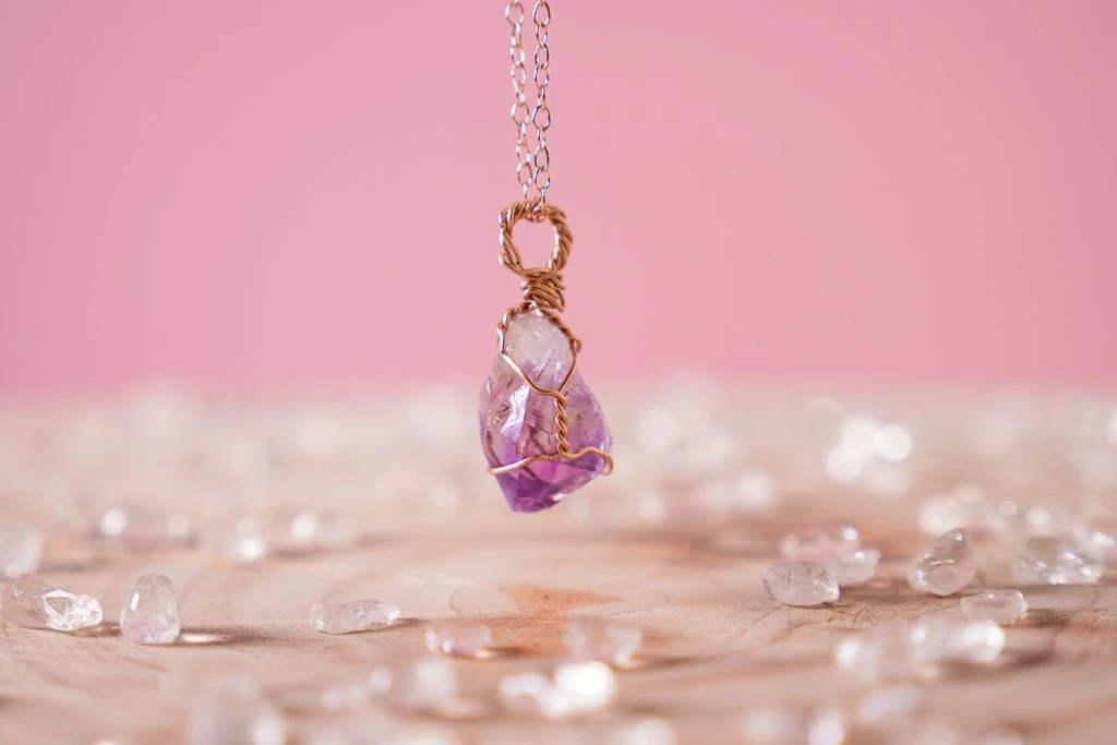 Flow Yoga Wear Jewellery Amethyst Dainty Necklace 3 Flow Yoga Wear Jewellery Amethyst Dainty Necklace