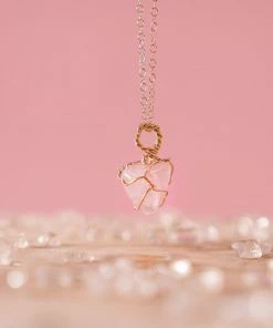 Flow Yoga Wear Jewellery Rose Quartz Dainty Necklace