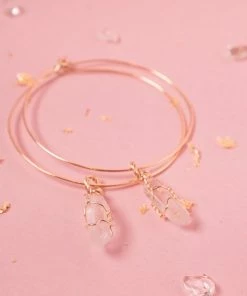 Flow Yoga Wear Clear Quartz Selene Hoops