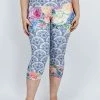 Flow Yoga Wear ❅ WINTER SALE ❅ Porcelain Peony Pure Capri Legging XS & XL