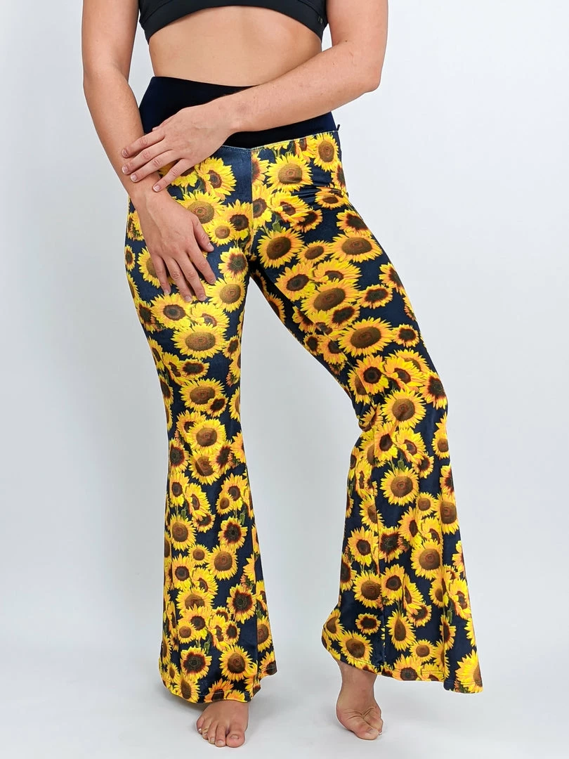 Flow Yoga Wear Sunflower Velvet Flare ♁ NEW ♁ 3 Flow Yoga Wear Sunflower Velvet Flare ♁ NEW ♁