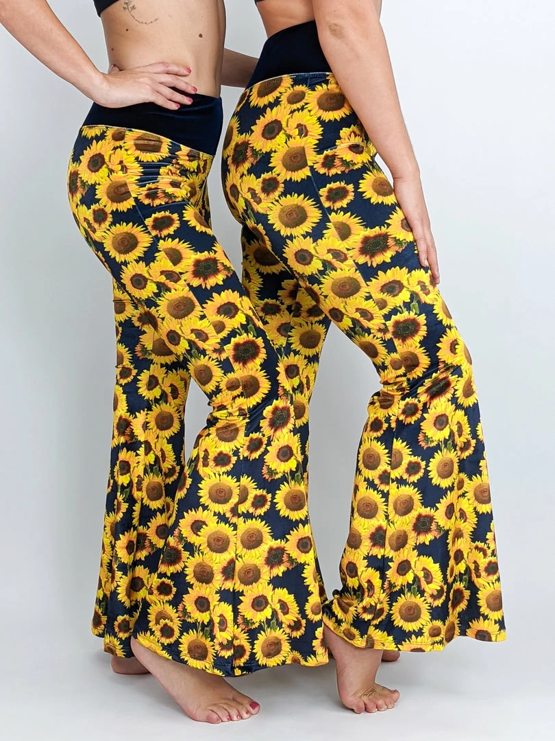 Flow Yoga Wear Sunflower Velvet Flare ♁ NEW ♁ 7 Flow Yoga Wear Sunflower Velvet Flare ♁ NEW ♁