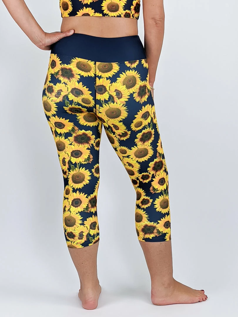Flow Yoga Wear Sunflower Capri Legging 3XL 5 Flow Yoga Wear Sunflower Capri Legging 3XL