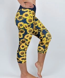 Flow Yoga Wear Sunflower Capri Legging 3XL