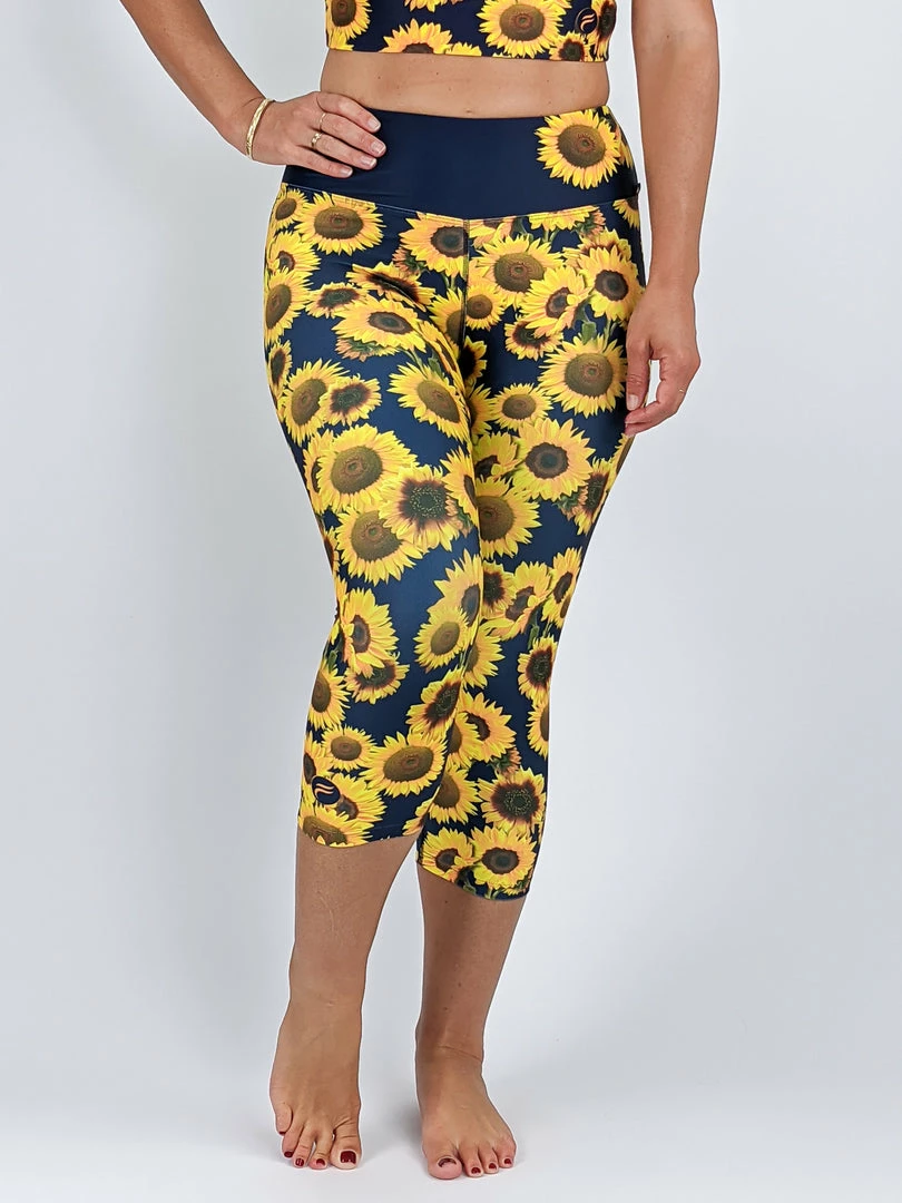 Flow Yoga Wear Sunflower Capri Legging 3XL 3 Flow Yoga Wear Sunflower Capri Legging 3XL