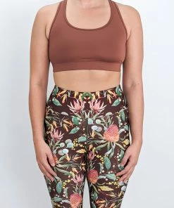 Flow Yoga Wear Racer Crops Terracotta Racer Croptop