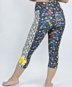 Flow Yoga Wear Ditsy Pure Capri Legging XS, XL-3XL