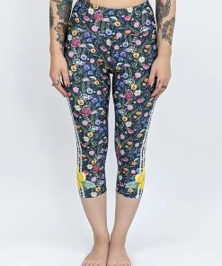 Flow Yoga Wear Ditsy Pure Capri Legging XS, XL-3XL