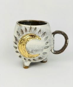 Flow Yoga Wear Sacred Full Moon - Moon Phases Ceramic Cup With Feet ACCESSORIES & GIFTS