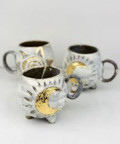 Flow Yoga Wear Sacred Full Moon - Moon Phases Ceramic Cup With Feet ACCESSORIES & GIFTS