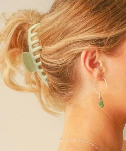 Flow Yoga Wear Chrysophase Maia Hoops Jewellery